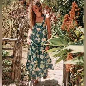 NWT 2 Sezane Annie Robe Maxi Dress Printed Cotton Blossom Summer Dress